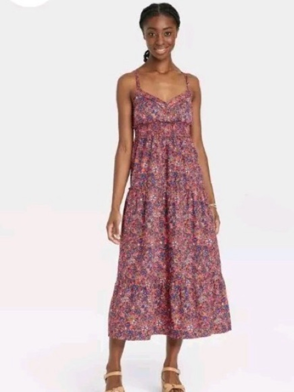 Universal Thread Floral Maxi Dress in Multi-Color size XS